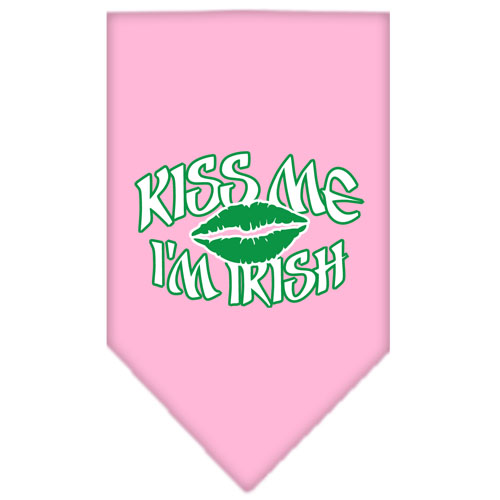 Kiss me I'm Irish Screen Print Bandana Light Pink Small